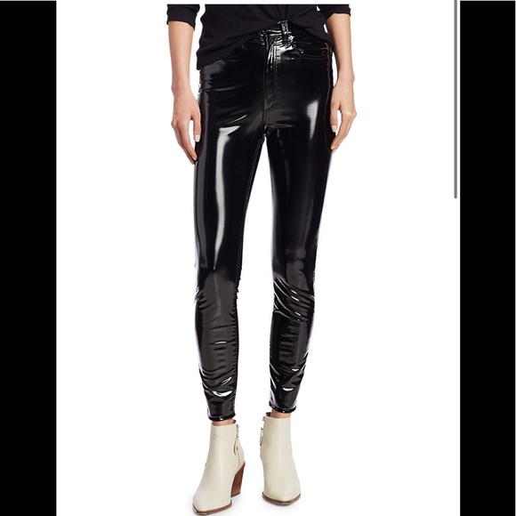 NWT rag & bone Super High Waist Skinny Vinyl Pants - Picture 7 of 16